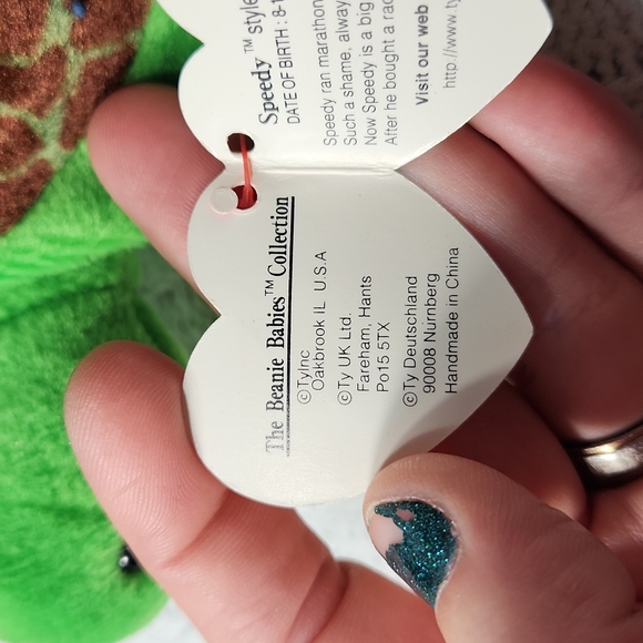🕸Vintage Ty Beanie Baby Original Speedy the Turtle P.V.C. Pellets - Picture 10 of 11